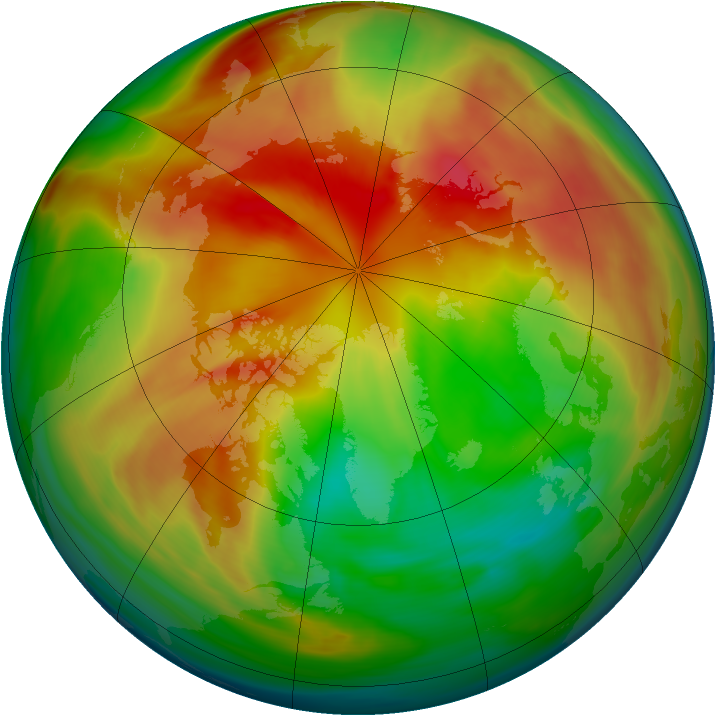 Arctic ozone map for 13 March 2005